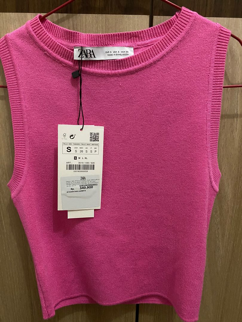 pink vest top zara