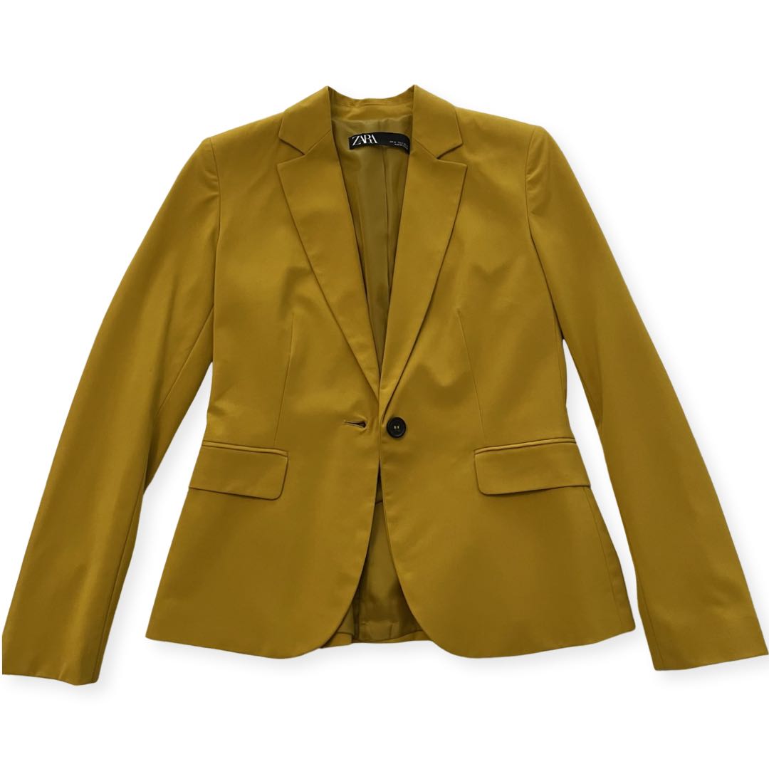 Zara Yellow Blazer, Women's Fashion, Coats, Jackets and Outerwear on