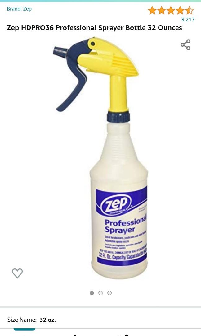 Zep 1L Pro Spray Bottle Best for Cleaning and BBQ, Furniture & Home
