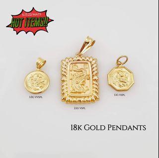 18K Saudi Gold Dragon Pendant