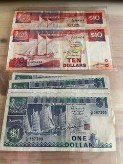 $1 &$10 ship series notes