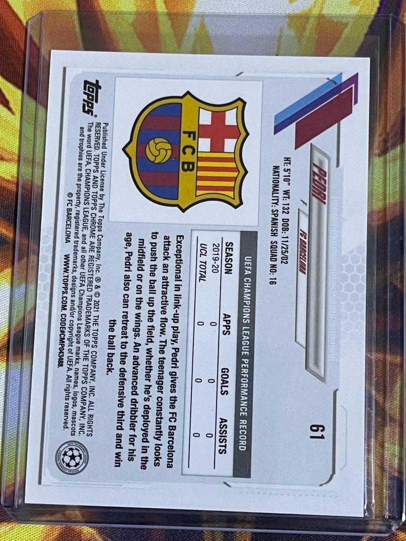 2020-2021 Topps Chrome UEFA Champions League Soccer Card - Pedri Rookie (FC  Barcelona)