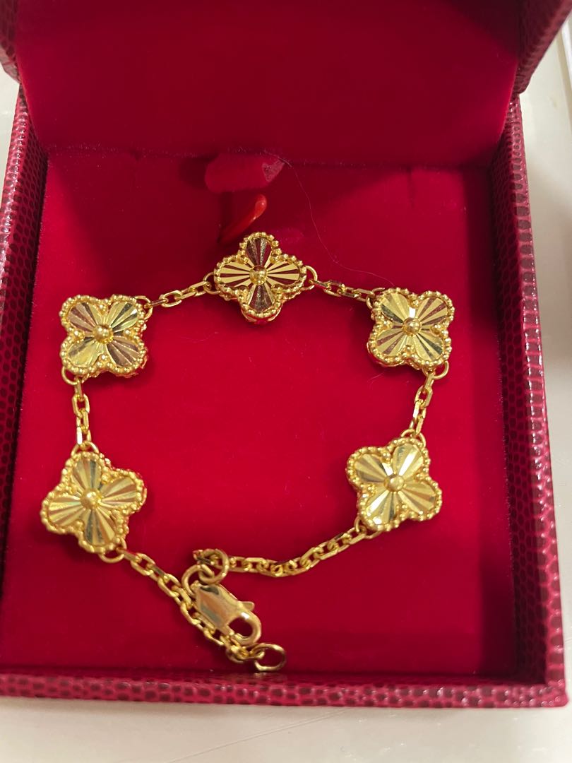 916 Gold Bracelet four leave clover Women s Fashion Jewelry