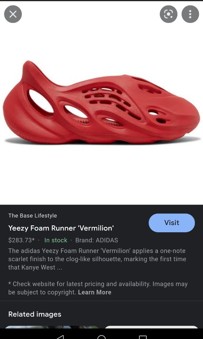 yeezy vermilion foam runner