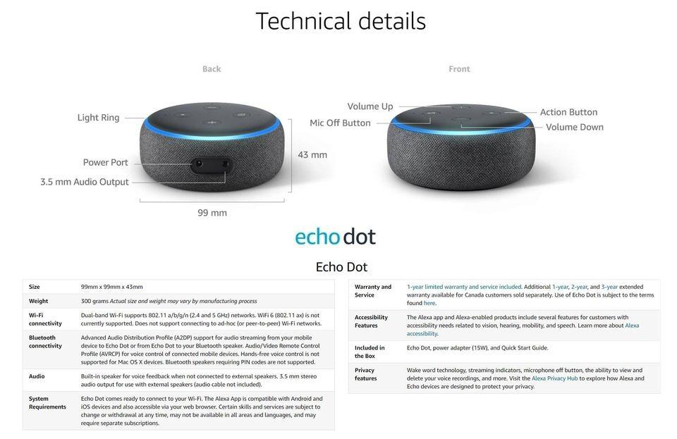 Amazon Echo Dot 3rd Gen - Smart Speaker with Alexa (charcoal), TV ...