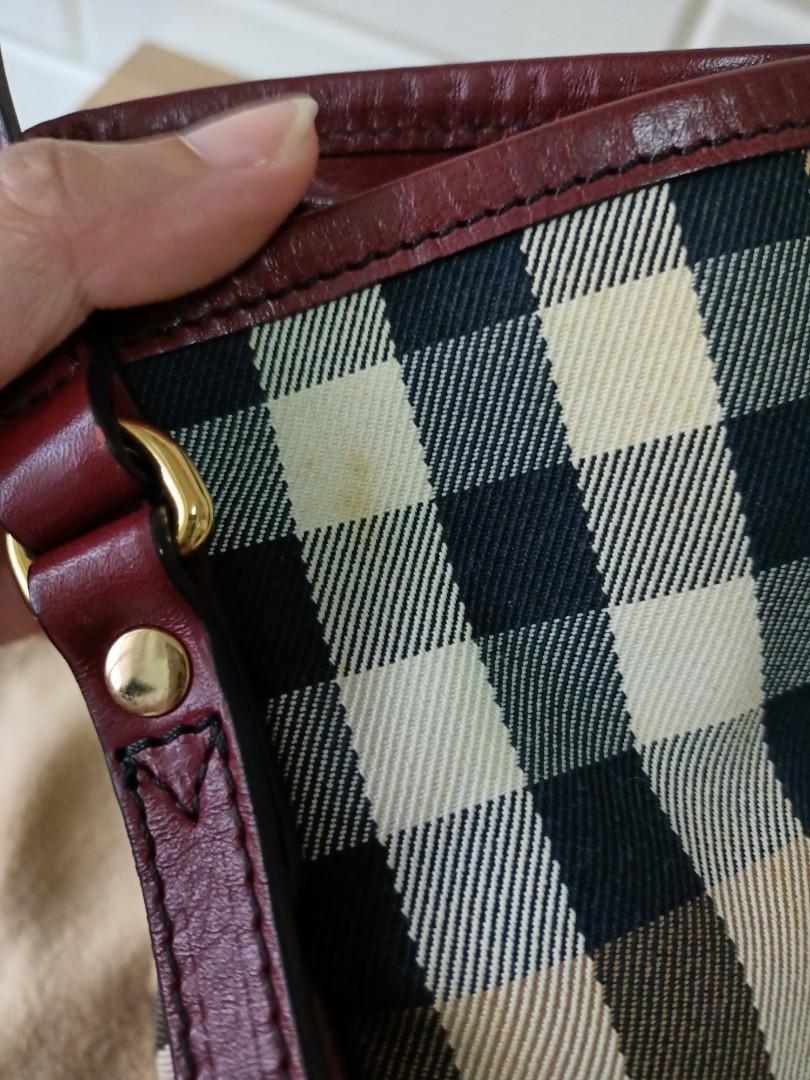 Burberry small canter in horseferry check and best sale leather