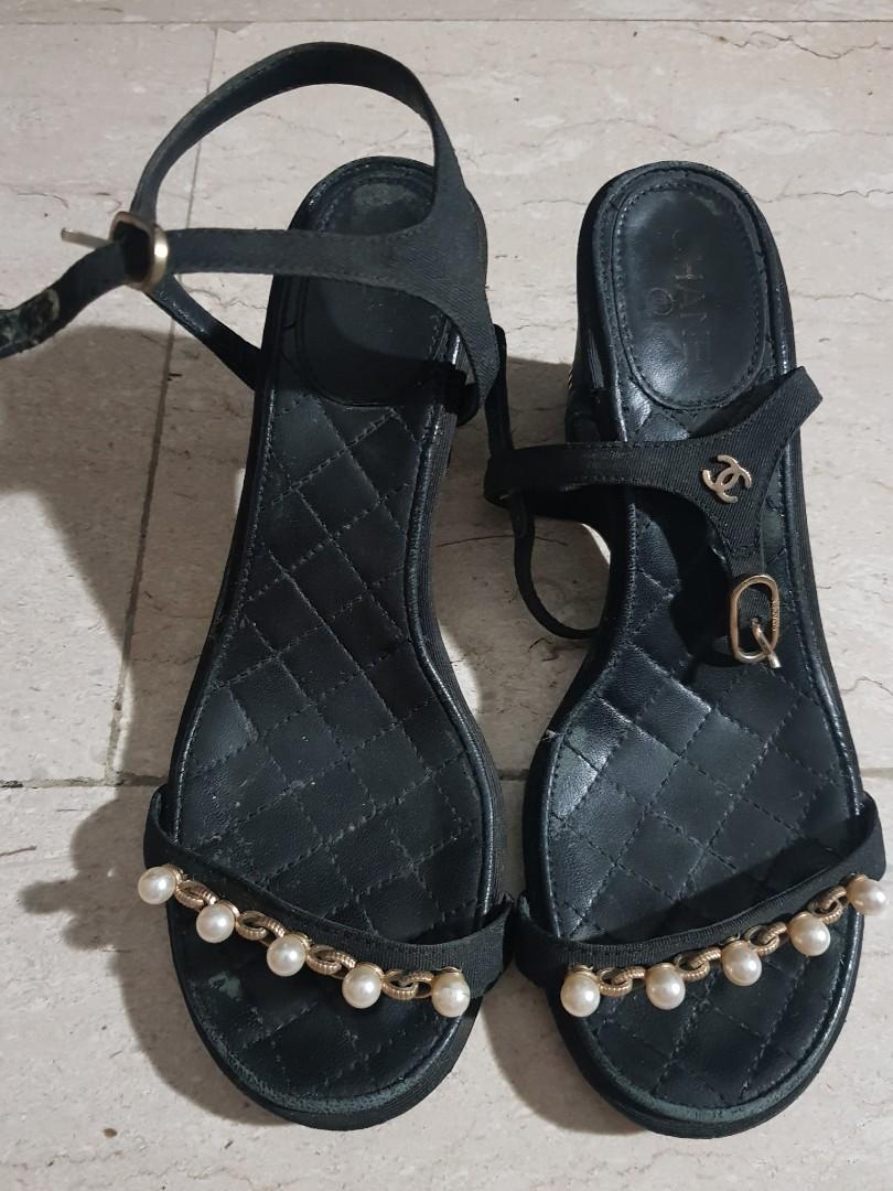 Authentic chanel sandals, Women's Fashion, Footwear, Sandals on Carousell
