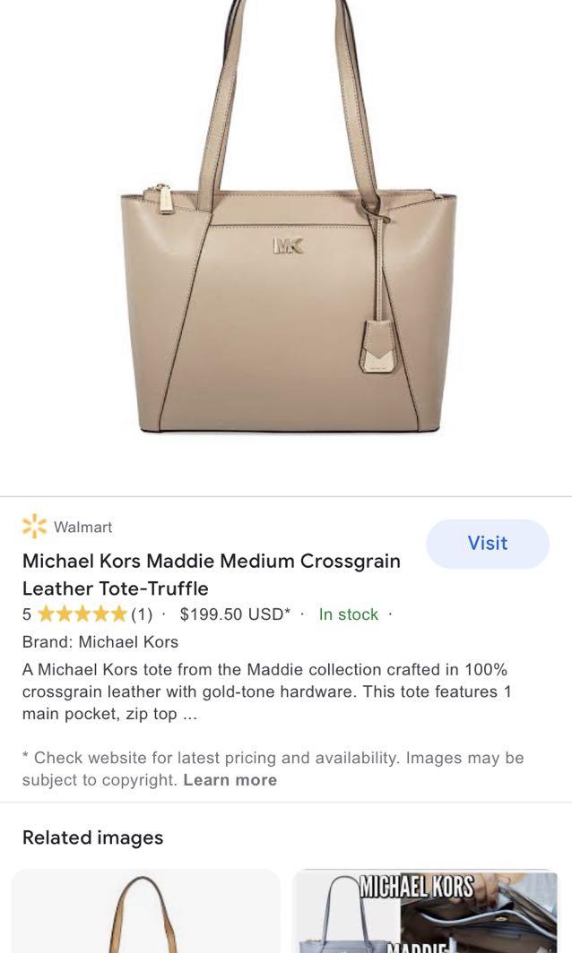 Authentic Michael Kors Maddie Medium Crossgrain Leather Tote
