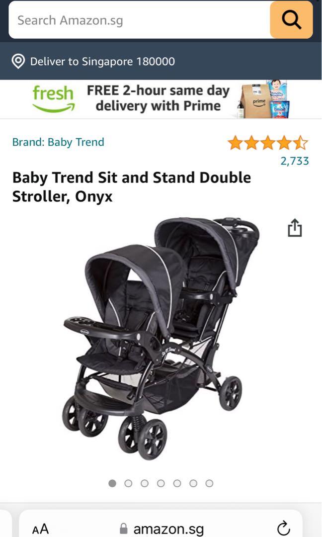Baby Trend Sit and Stand Double Stroller Onyx Babies Kids Going Out Strollers on Carousell