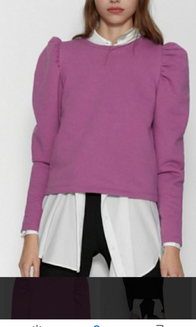 BNWOT Zara puff sleeve crew neck jumper