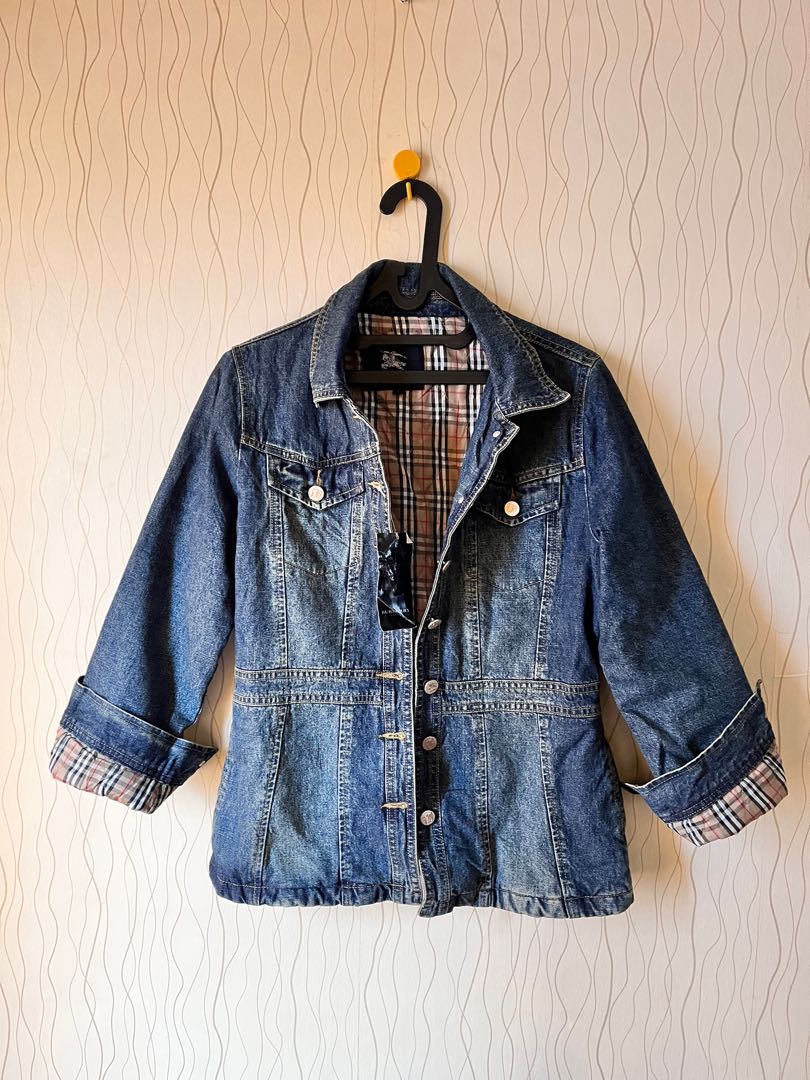 BURBERRY denim Jacket coat, Fesyen 