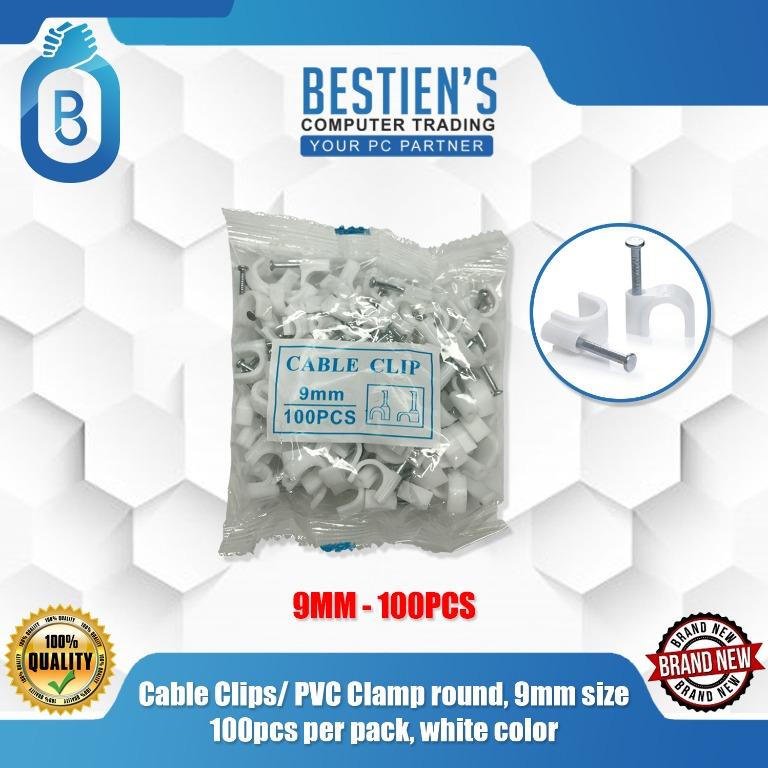 Cable Clips/ PVC Clamp round, 9mm size, 100pcs per pack, white color (Category: Portable Audio Accessories) located in Quezon City. Submitted by besteinpc (Listing ID 1050527042, Image 1). Description: Cable Clips/ PVC Clamp round, 9mm size, 100pcs per pack, white color 👉Cable clips 👉PVC Clamp 👉PP Materials 👉Steel Nail 👉Round Shape for better hold 👉9mm size 👉100pcs per pack 👉white color.