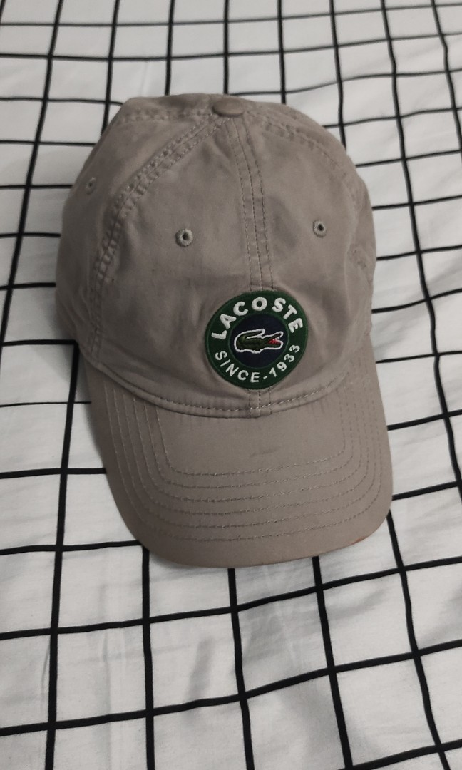 Caps lacoste grey, Fesyen Pria 
