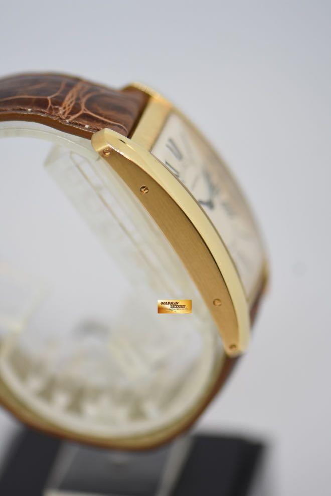 CARTIER TANK AMERICAINE LARGE PRE CPCP 18K YELLOW GOLD IN LEATHER