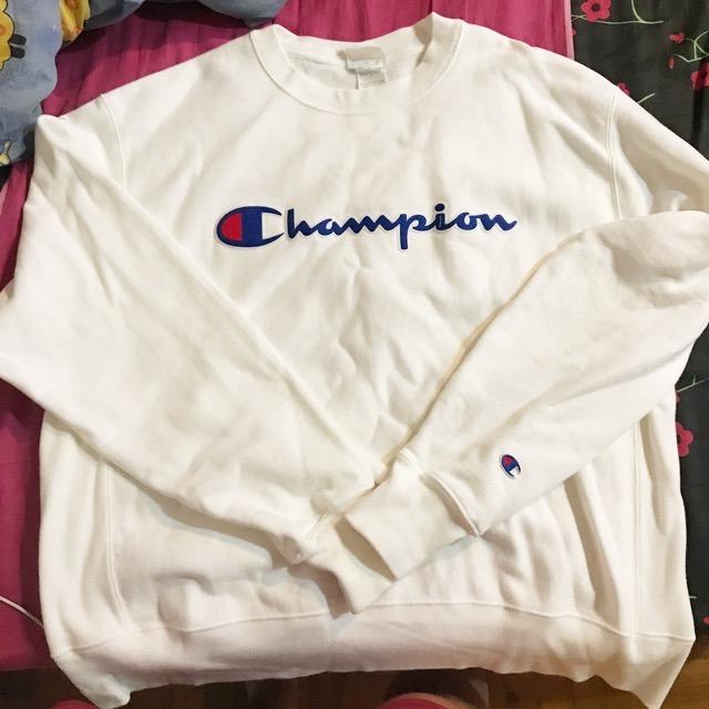 Champion chain stitch script hoodie sweatshirt outlet