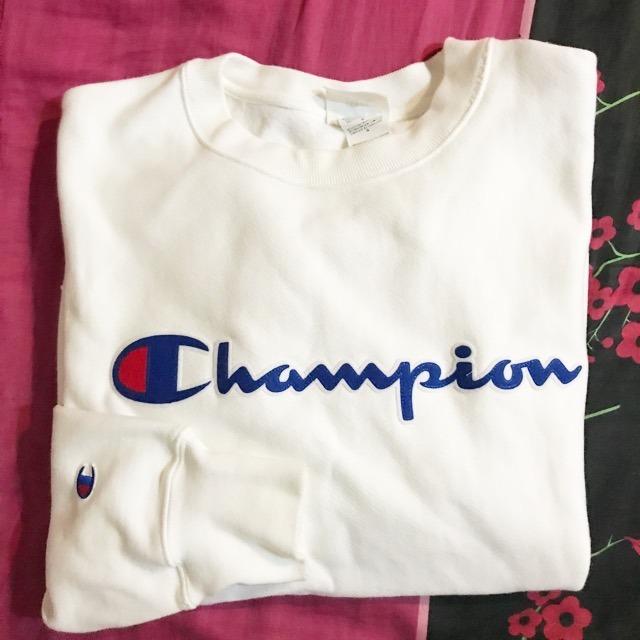 Champion chain stitch script hoodie sweatshirt on sale