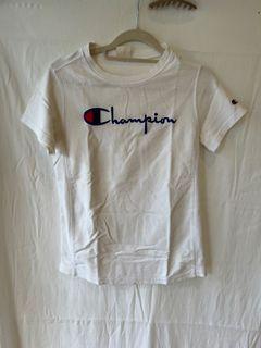 Champion white logo tshirt