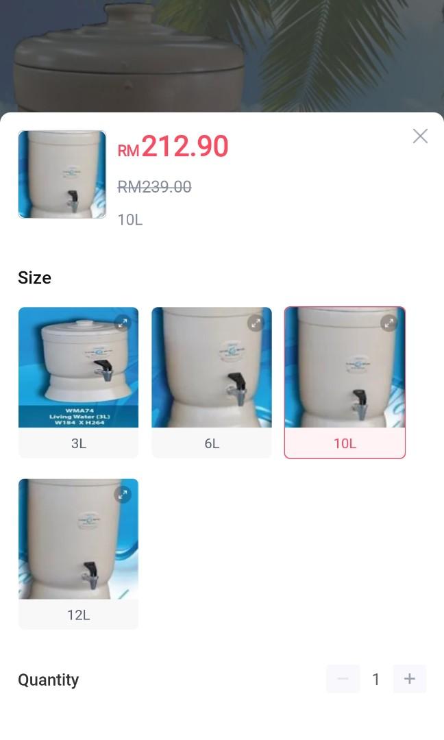 Claytan Ceramic water dispenser 10 litres, TV & Home Appliances