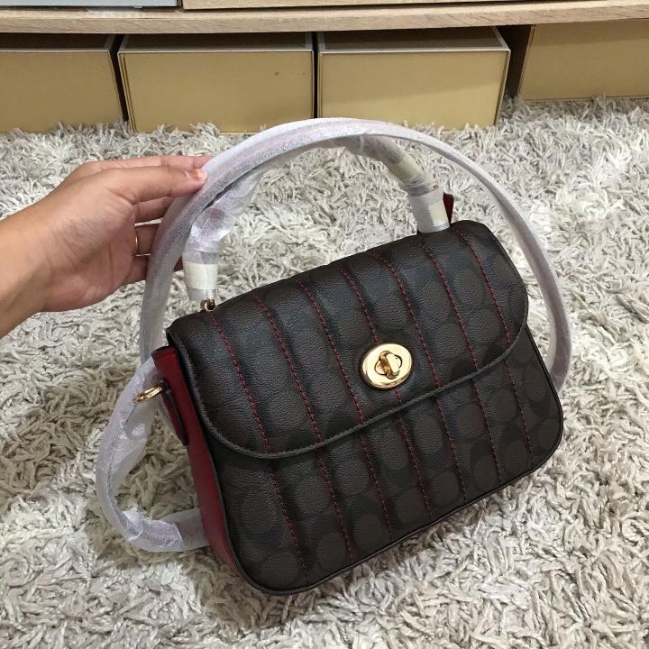 Coach marlie top handle in quilted signature, Women's Fashion, Bags & Wallets, Crossbody Bags