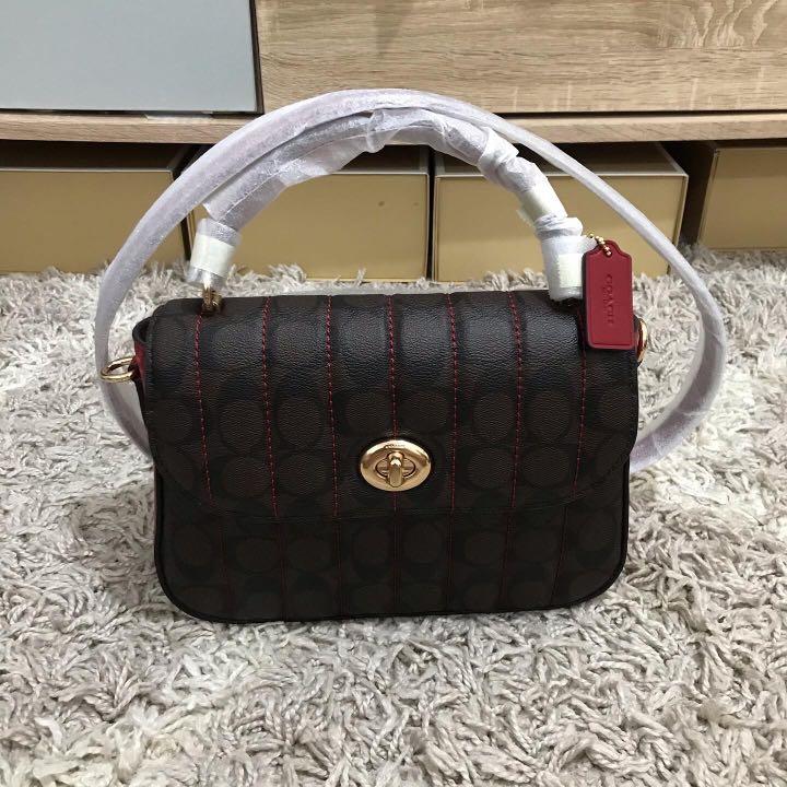 Coach marlie top handle in quilted signature, Women's Fashion, Bags & Wallets, Crossbody Bags