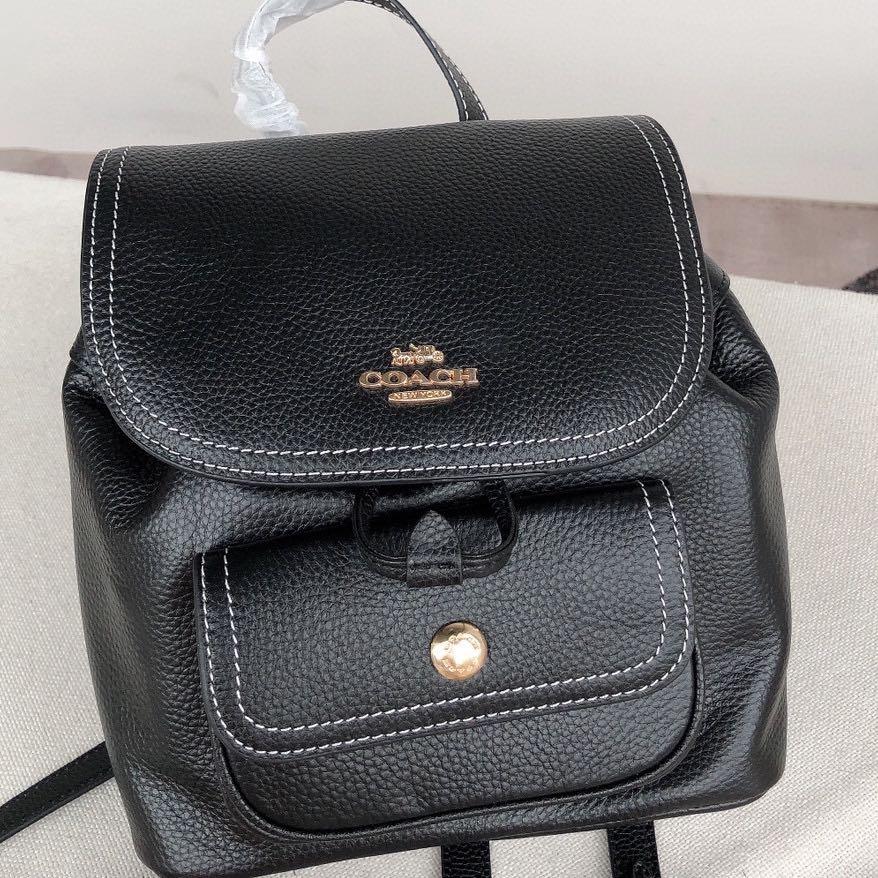 Coach C4121 Pennie backpack 22 in Pebble Leather Chalk