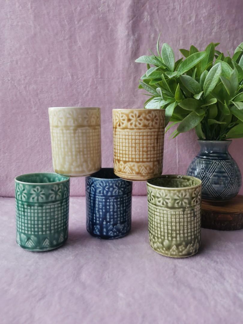Colored Cups Set (Category: Coffee & Tea Tableware) located in Talisay. Submitted by enavnai13 (Listing ID 1166409624, Image 2). Description: Colored Cups Set 5 pcs Some with glaze crazings Please swipe to see item measurements 300 all + SF #CVTavailable #japansurplusph #stonewareph #stoneware #ceramics #mugs #cups #plates #japanstoneware #japanstoneware #japanceramic #japansurplus #coffeelovers #coffeelover.