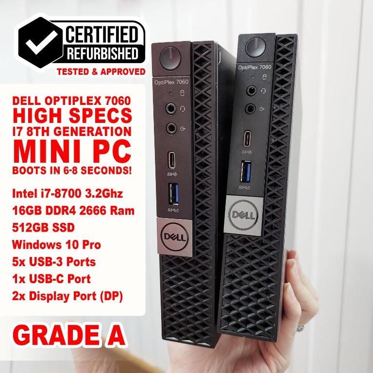 Dell Optiplex 7060 I7 3 2ghz 8th Generation High End Mini Pc Xcto Micro Desktop Computers Tech Desktops On Carousell