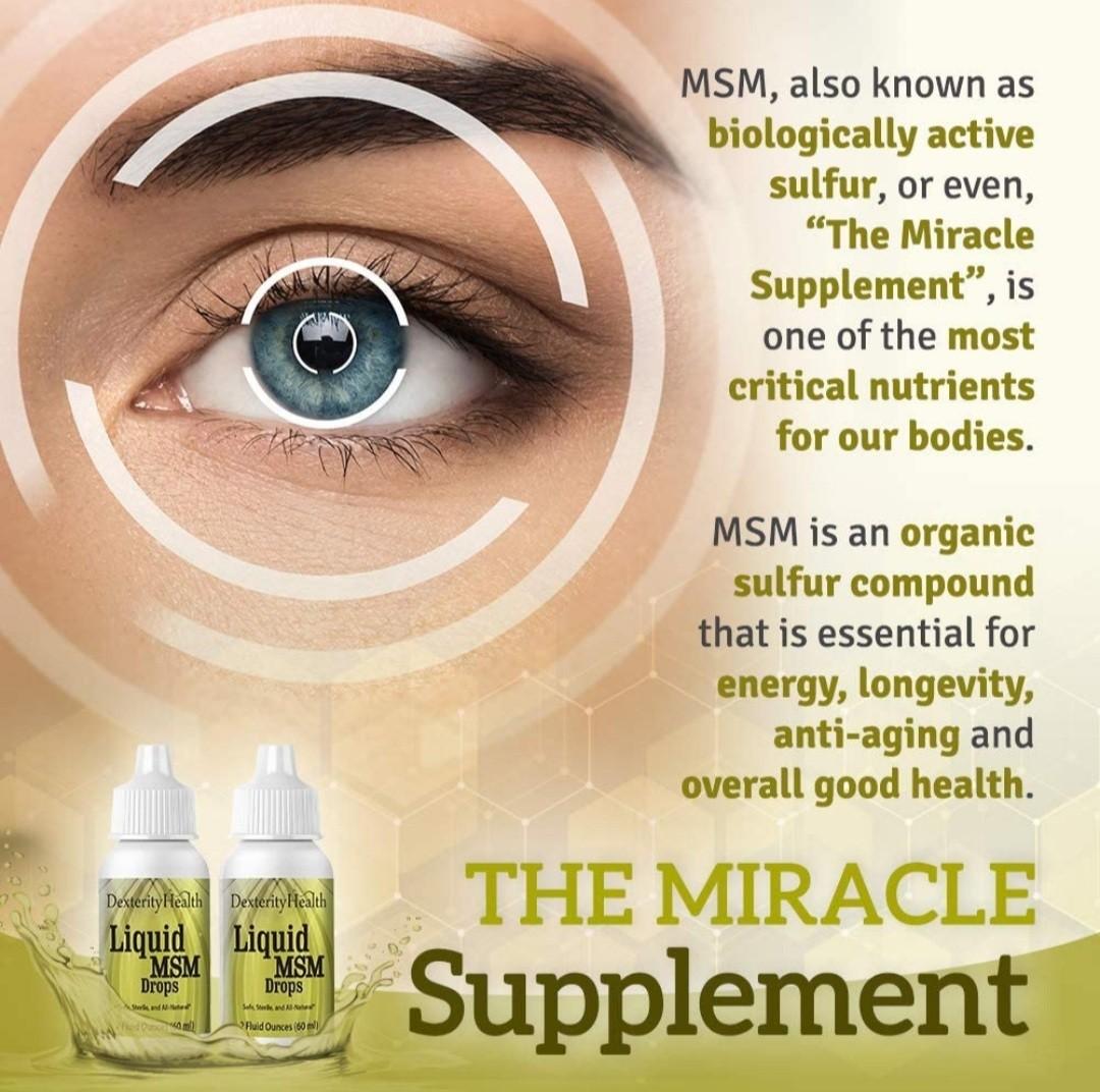 INSTOCK Dexterity Health Liquid MSM Drops 2 fl oz Eye Floaters, Health