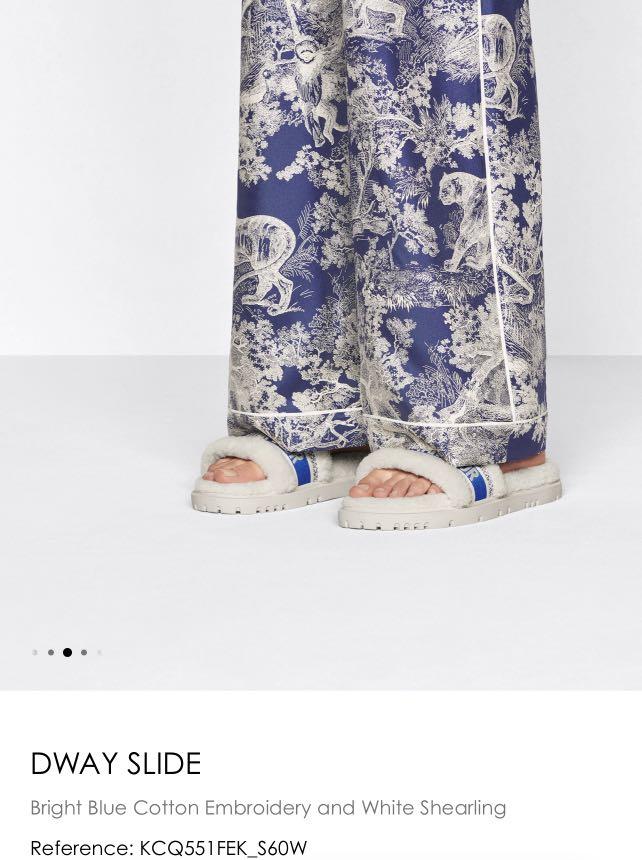 Dway slide blue cotton best sale embroidery