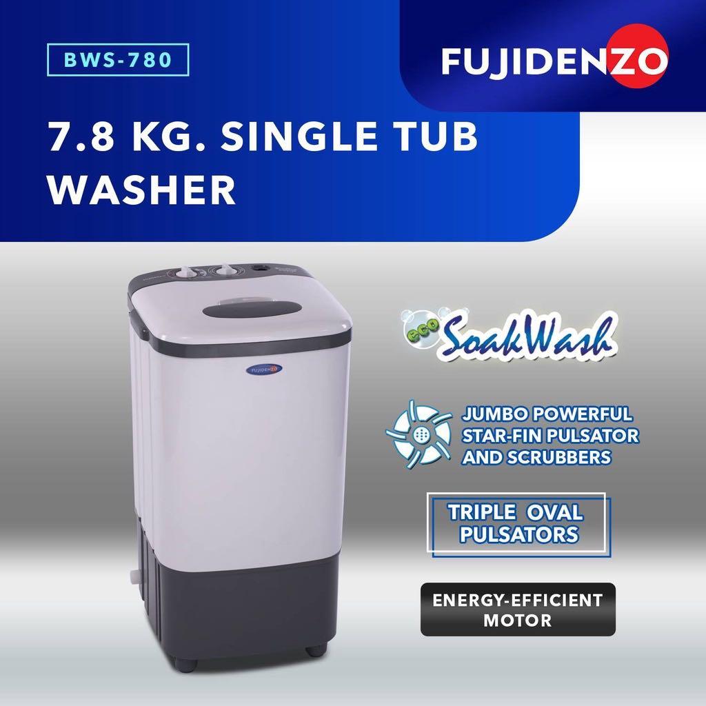 Fujidenzo 7.8 kg Single Tub Washing Machine BWS780 (Gray), TV & Home