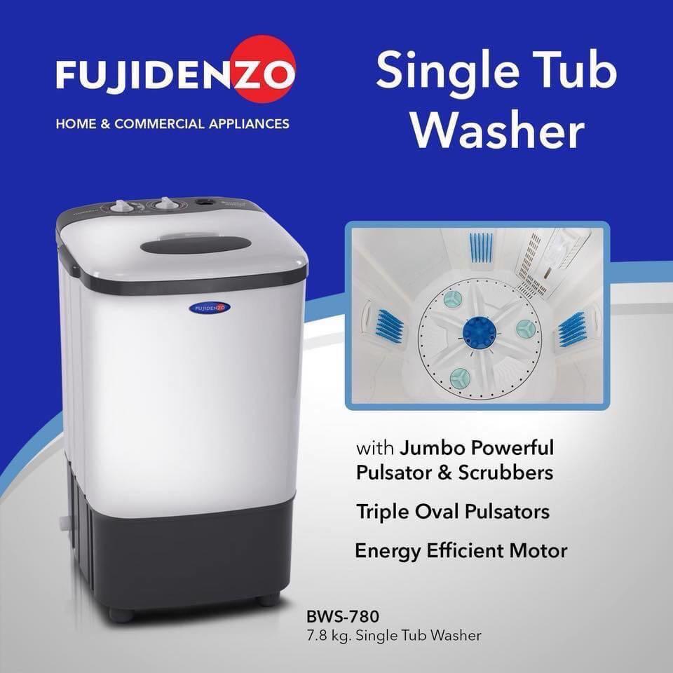 Fujidenzo 7.8 kg Single Tub Washing Machine BWS780 (Gray), TV & Home