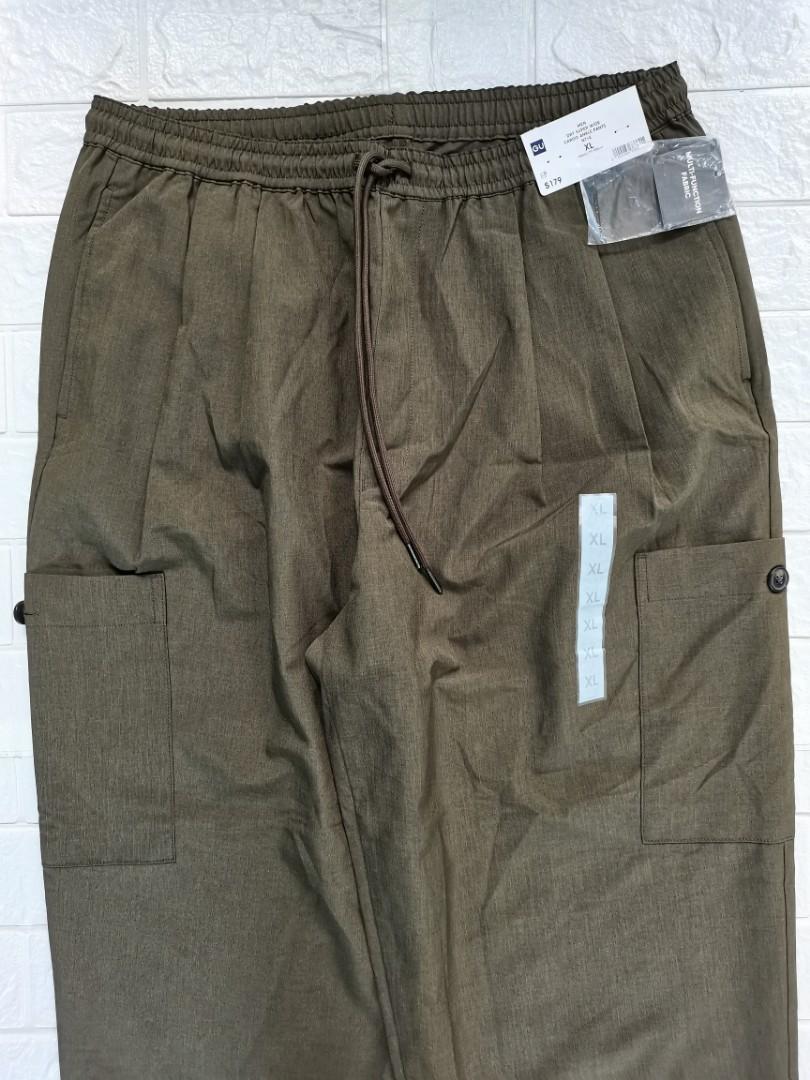 GU super wide cargo pants, Men's Fashion, Bottoms, Trousers on Carousell