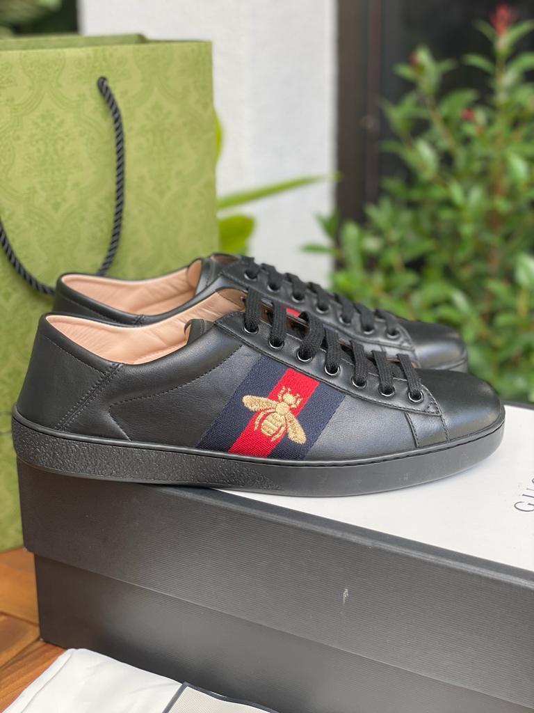 Gucci black discount mens trainers