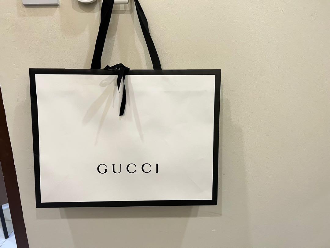 Gucci Paper Bag XL size white Luxury Bags Wallets on Carousell
