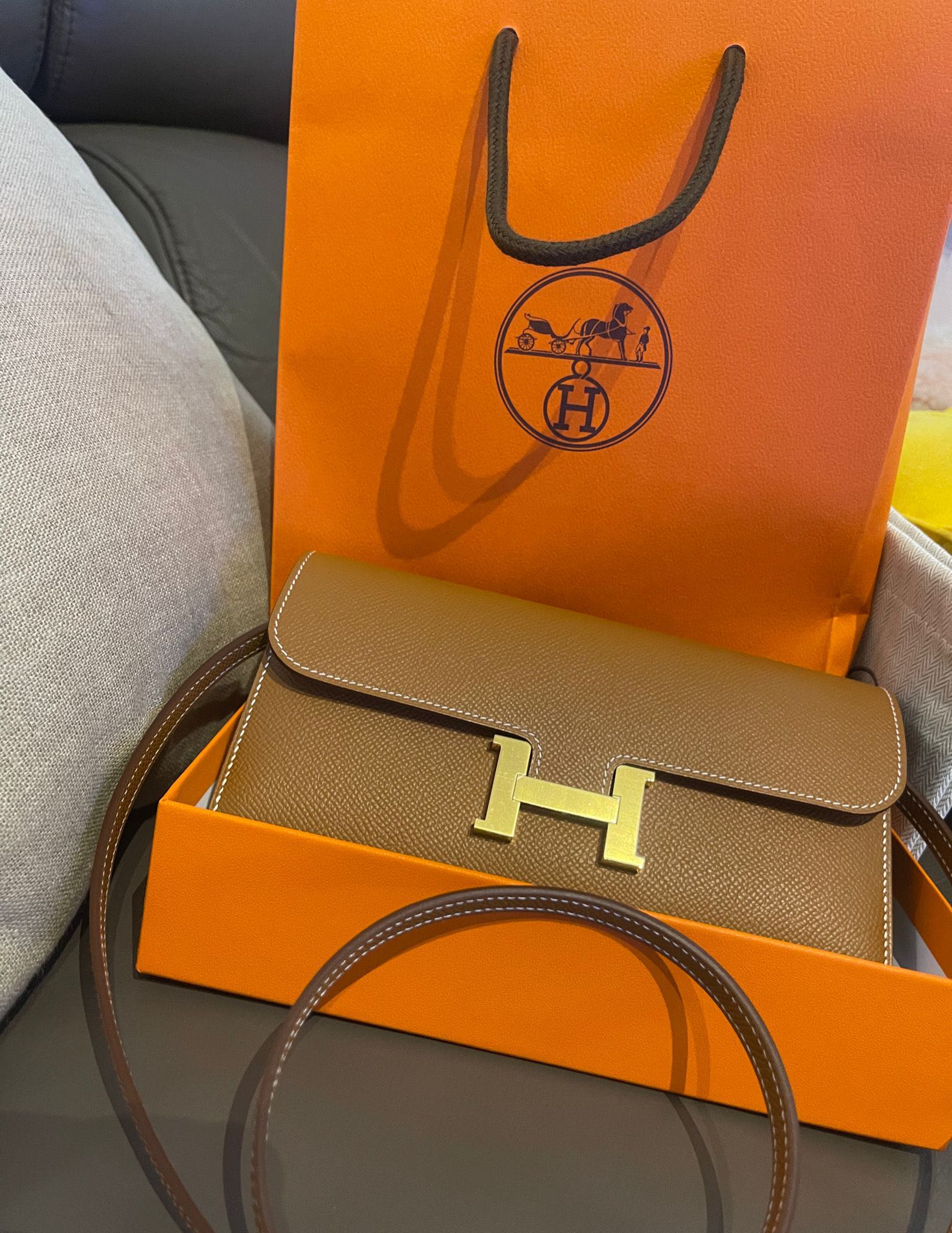 Hermes Constance To Go Gold, Luxury, Bags & Wallets on Carousell