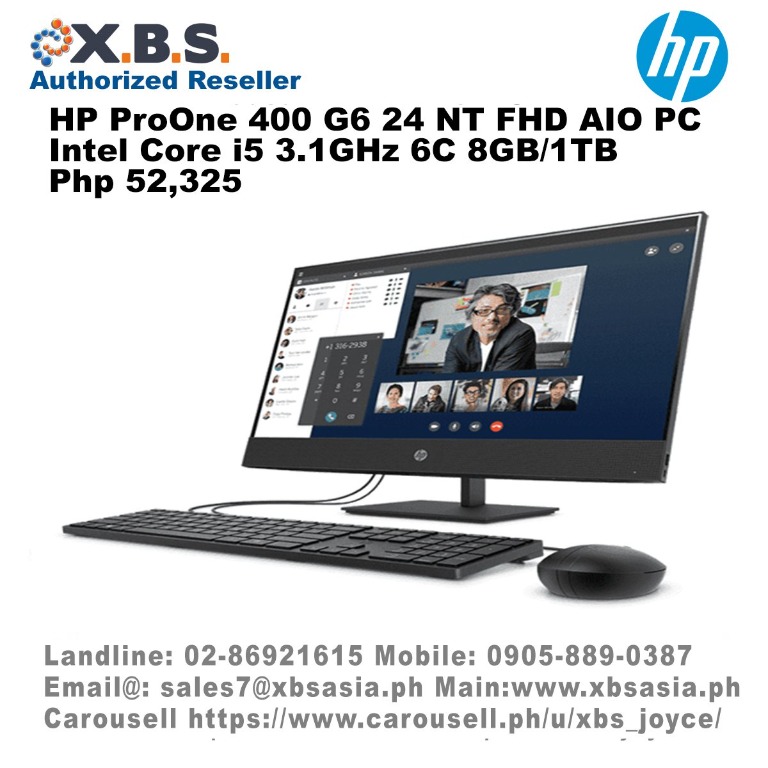 HP ProOne 400 G6 24 NT FHD AIO PC Intel Core i5 3.1GHz 6C 8GB/1TB