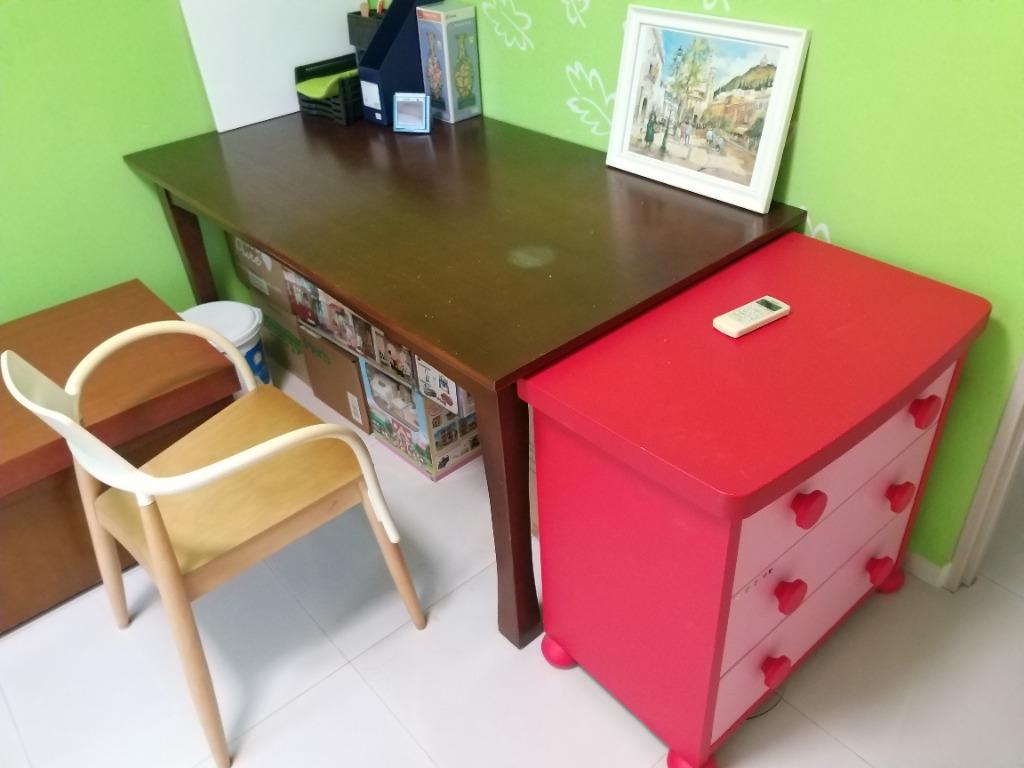 (Reserved) Ikea Bed frame with mattress, Dining table, Ikea Kids Drawer