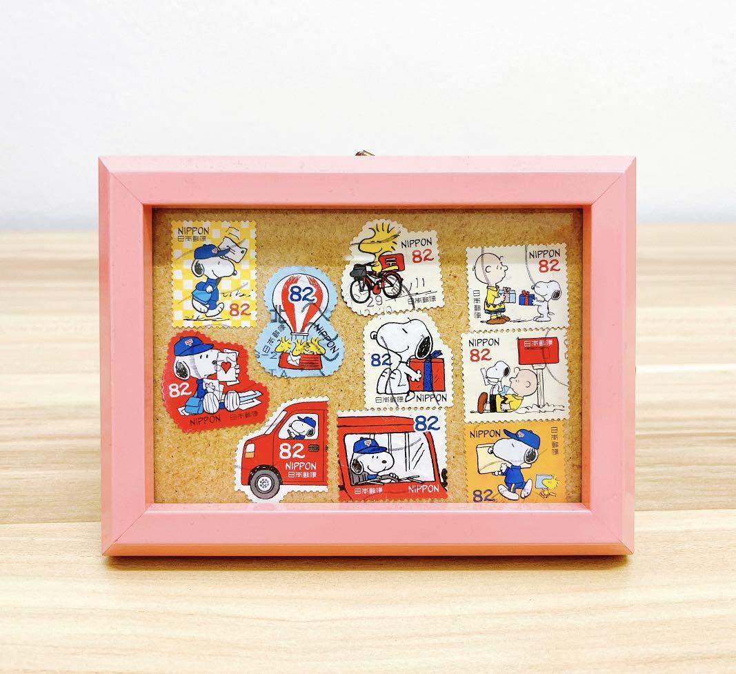 Japan Snoopy Stamp Set With Frame, Hobbies & Toys, Collectibles