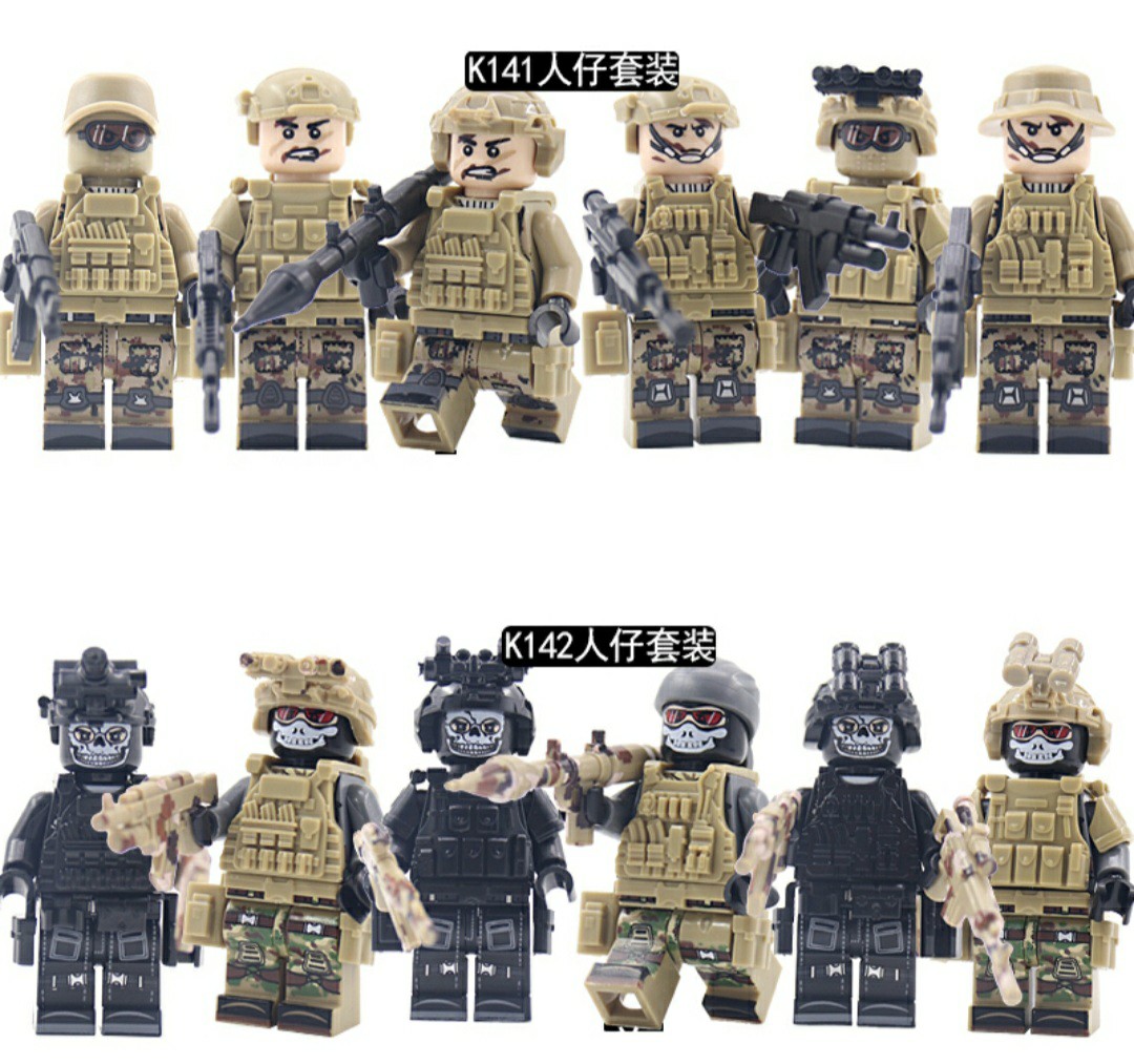 K141 K142 3rd Party Lego Compatible Military Ghost Squad Minifigures Set of 6 or 12 Hobbies Toys Toys Games on Carousell