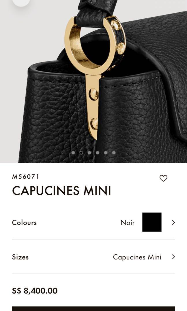 LOUIS VUITTON Capucines MINI Hand Shoulder Bag Leather Silk Noir