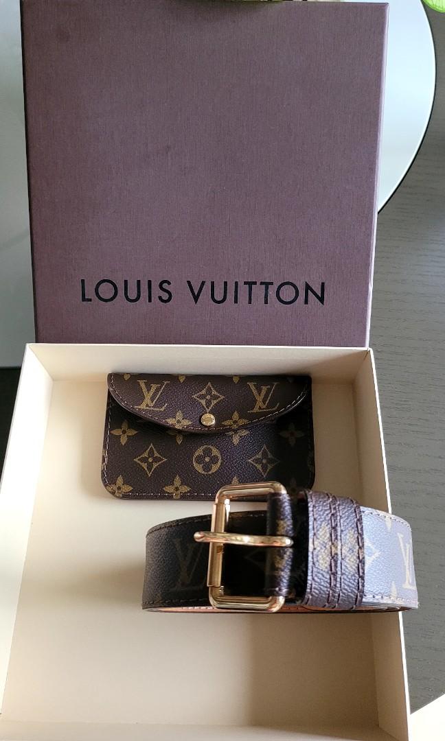 LV Louis Vuitton Monogram Men s Women s Pouch Bum Fanny Pack Waist Belt Bag Belt size listed 90 36 Monogram canvas Gold tone Carousell