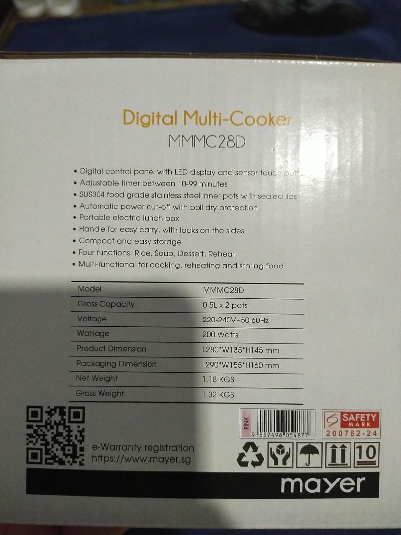 Mayer Digital Multi Cooker MMMC28D, TV & Home Appliances, Kitchen