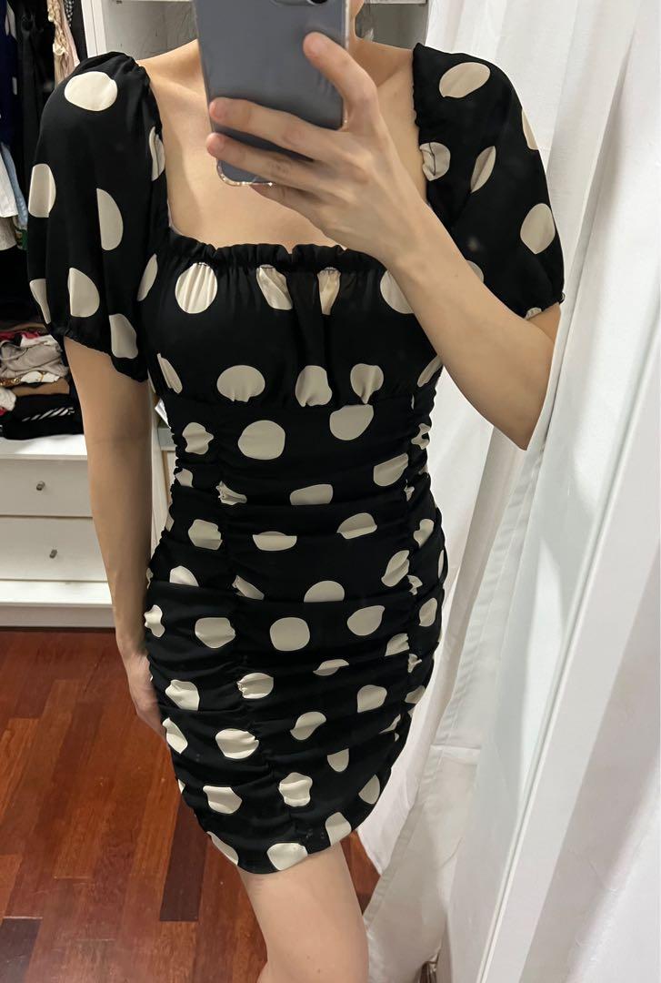 Miss selfridge polka dot dress deals