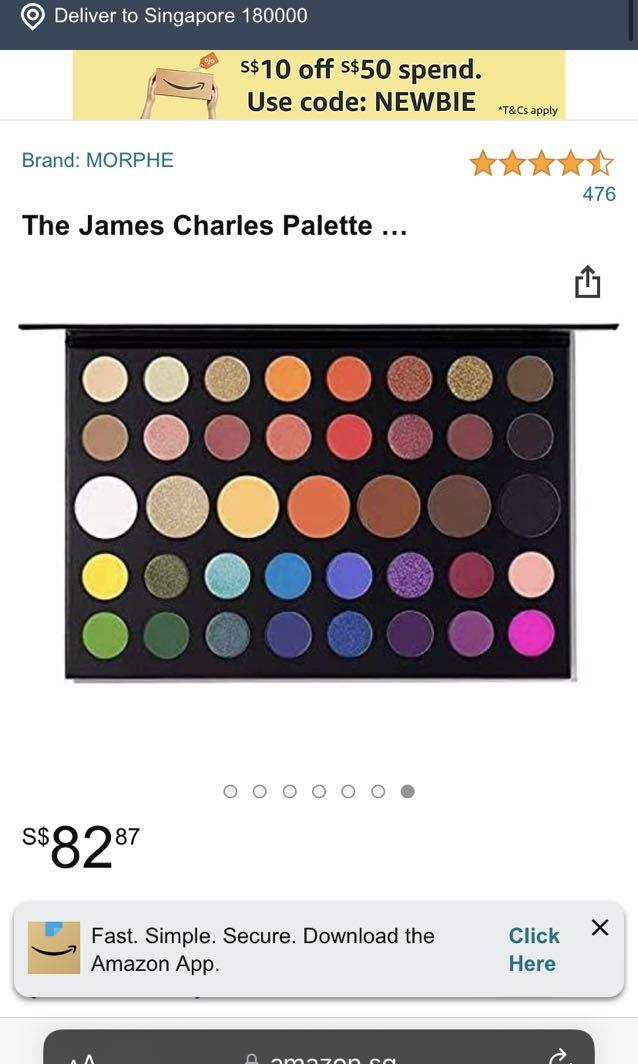 Morphe x James Charles Eyeshadow Palette Beauty Personal Care