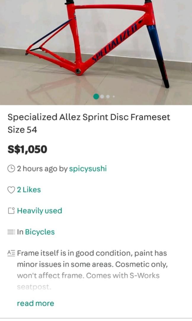 Much profit such wow allez sprint frame flip Sports Equipment