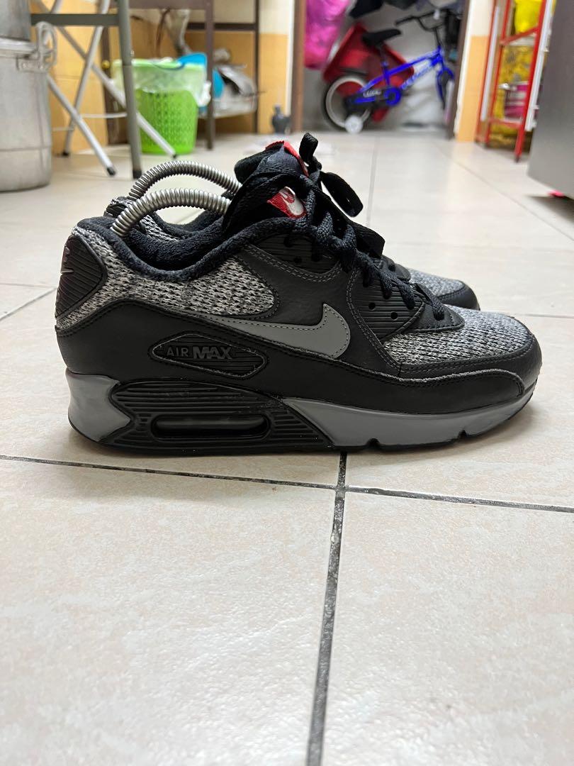 Nike Airmax 90 Essential Black Grey Woven Men s Fashion Footwear