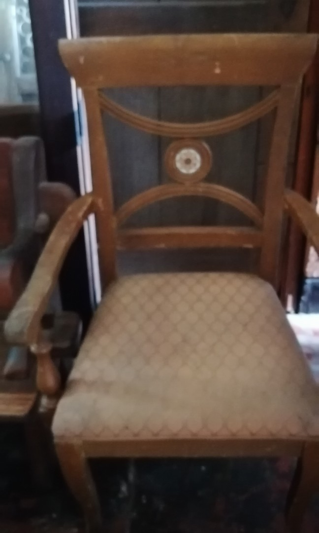 Old tanguile wood accent chair, Furniture & Home Living, Furniture, Chairs on Carousell