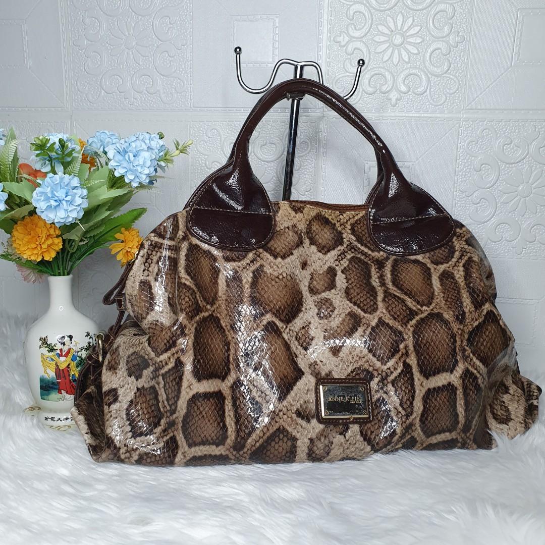 ORIGINAL ANNE KLEIN SNAKE SKIN LEATHER BAG SALE HANDBAG SALE ANIMAL PRINT BAG SALE Women s Fashion Bags Wallets Tote Bags on Carousell
