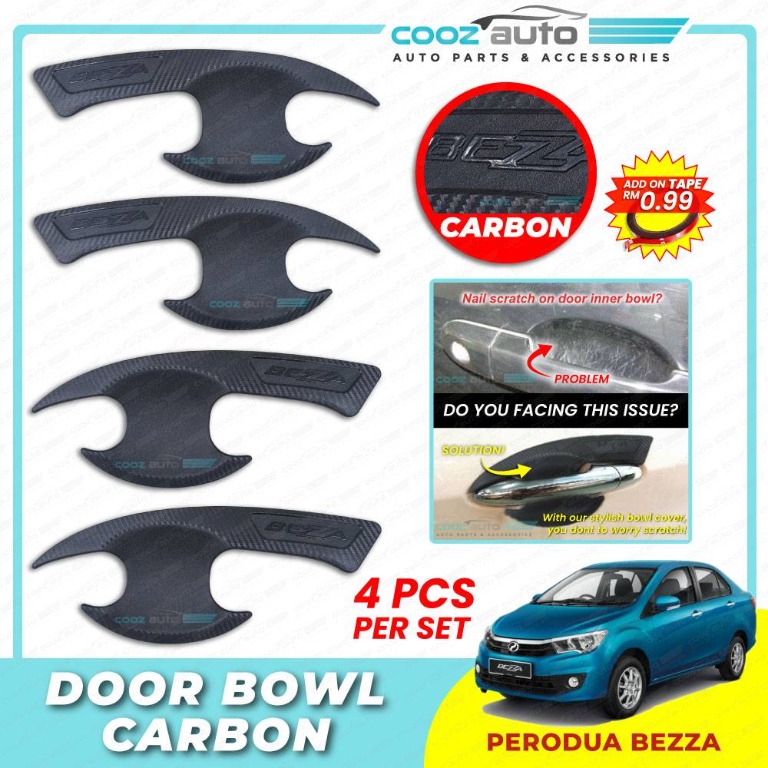 Perodua Bezza Carbon Door Handle Inner Bowl Inserts Cover Auto Accessories On Carousell