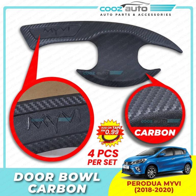 Car Inner door handle cover Myvi 2017-2022 model 3D carbon fiber